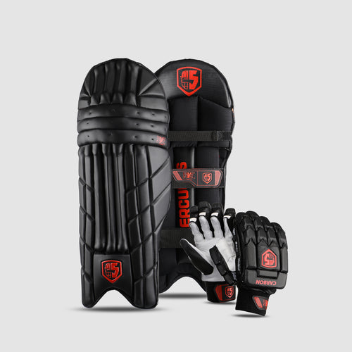 Hercules Black Pads & Carbon Black Gloves Combo
