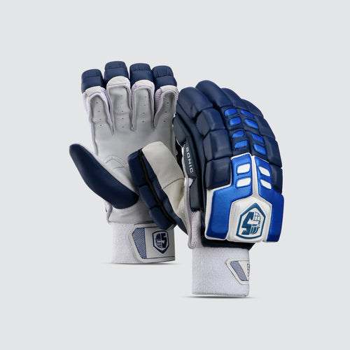 Sonic Batting Gloves - White-Navy Blue-Light Blue