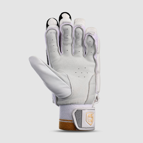 Alpha Batting Gloves - White-Black-Gold